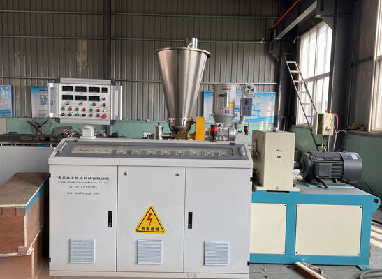 160mm PVC Single Wall Corrugated Pipe Extrusion Line สกรูคู่ 6m / Min
