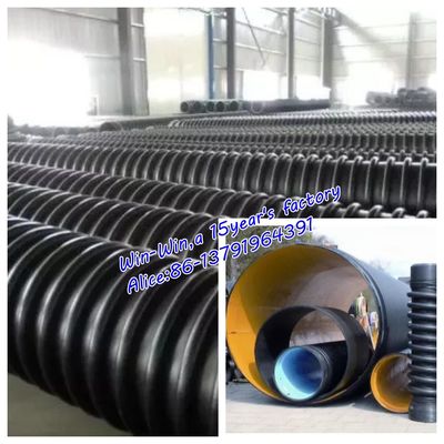 ผนังโครงสร้าง HDPE เกลียวคดเคี้ยวสายการผลิตท่อลูกฟูก