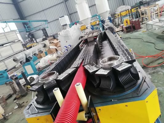 10-20 เมตร/นาที PVC PE PP Single Wall Corrugated Pipe Machine